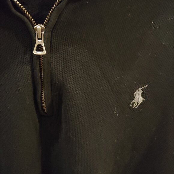 Ralph Lauren Polo Mens black Pullover Quarter Zip Mock Collar XXL TTG - Picture 5 of 6